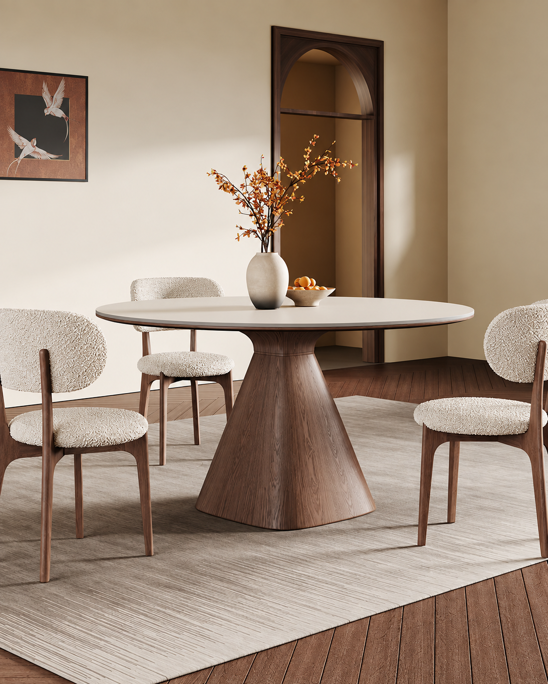 The Ensō Dining Table — Round Rock Slab
