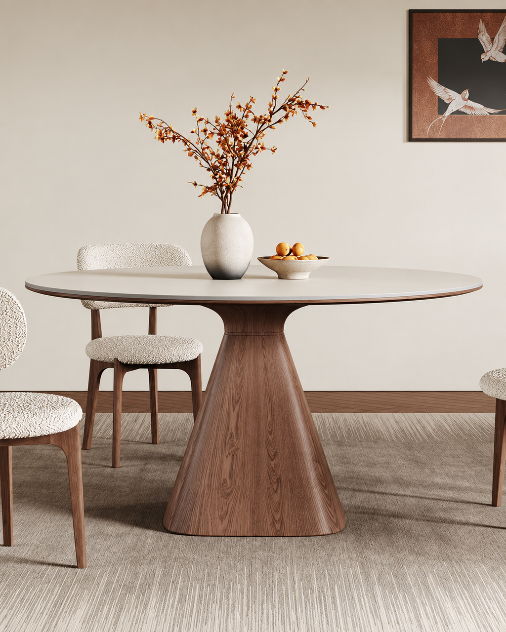 The Ensō Dining Table — Round Rock Slab