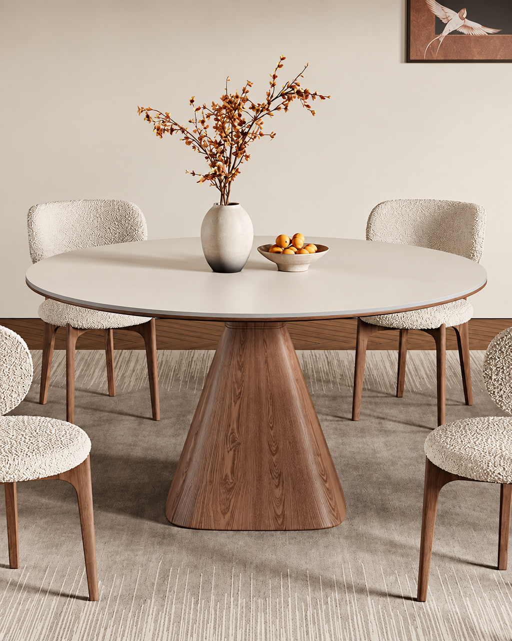 The Ensō Dining Table — Round Rock Slab