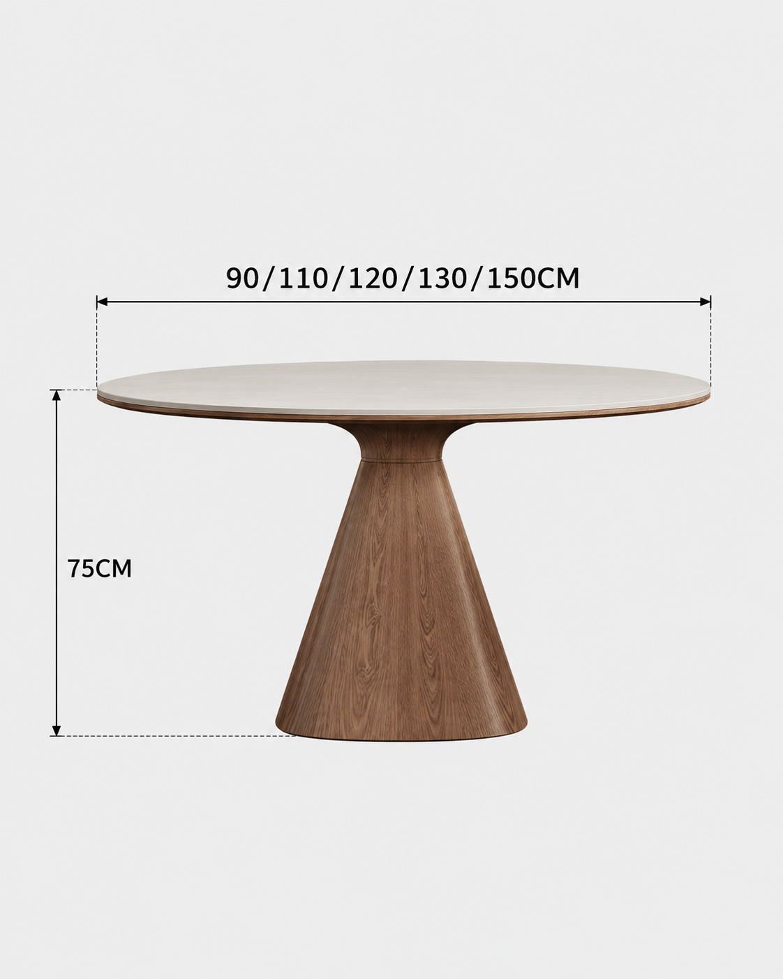 The Ensō Dining Table — Round Rock Slab