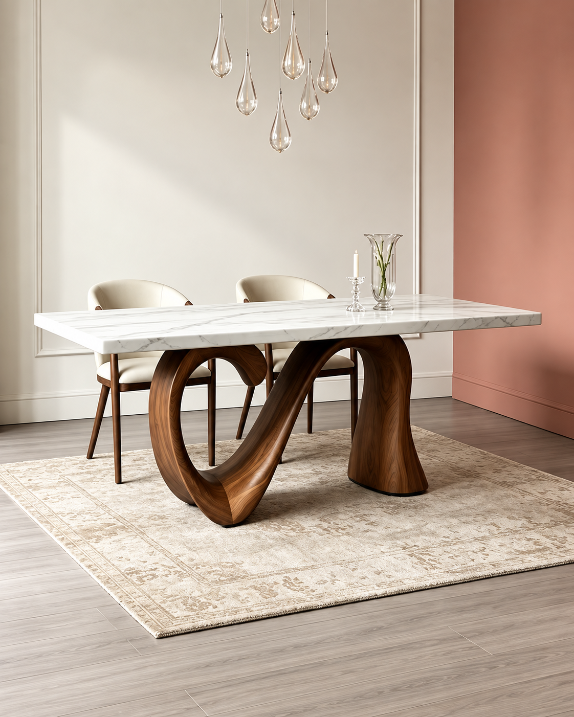 The Uzu Dining Table — Sculptural Base