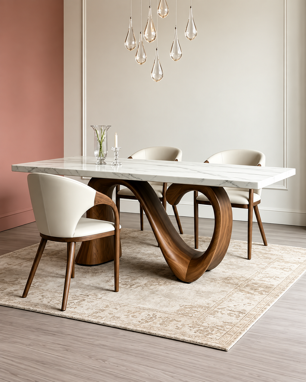 The Uzu Dining Table — Sculptural Base