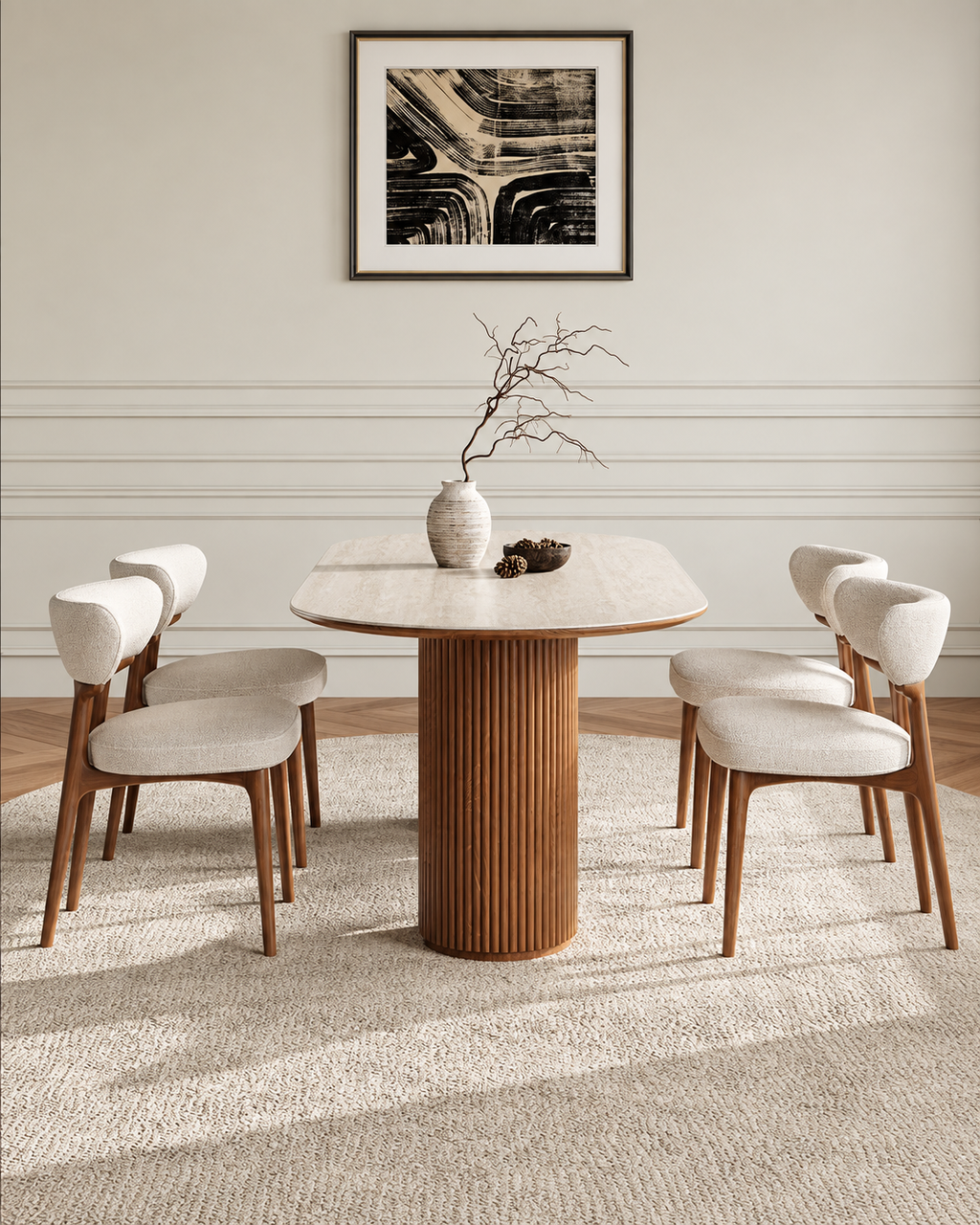 The Shizuka Dining Table — Oval Stone