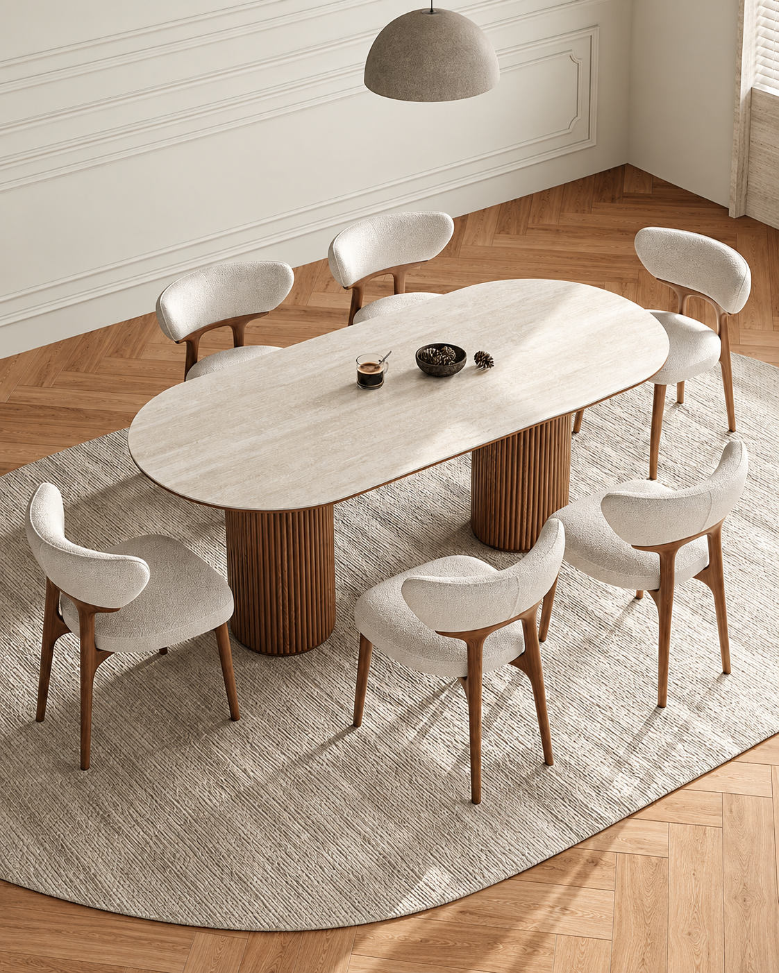 The Shizuka Dining Table — Oval Stone