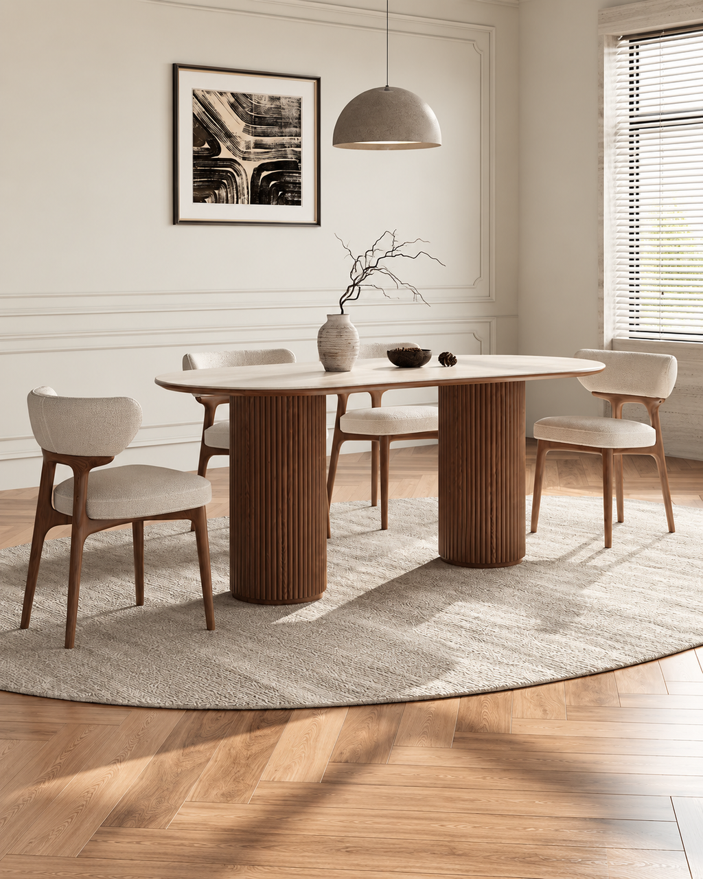 The Shizuka Dining Table — Oval Stone