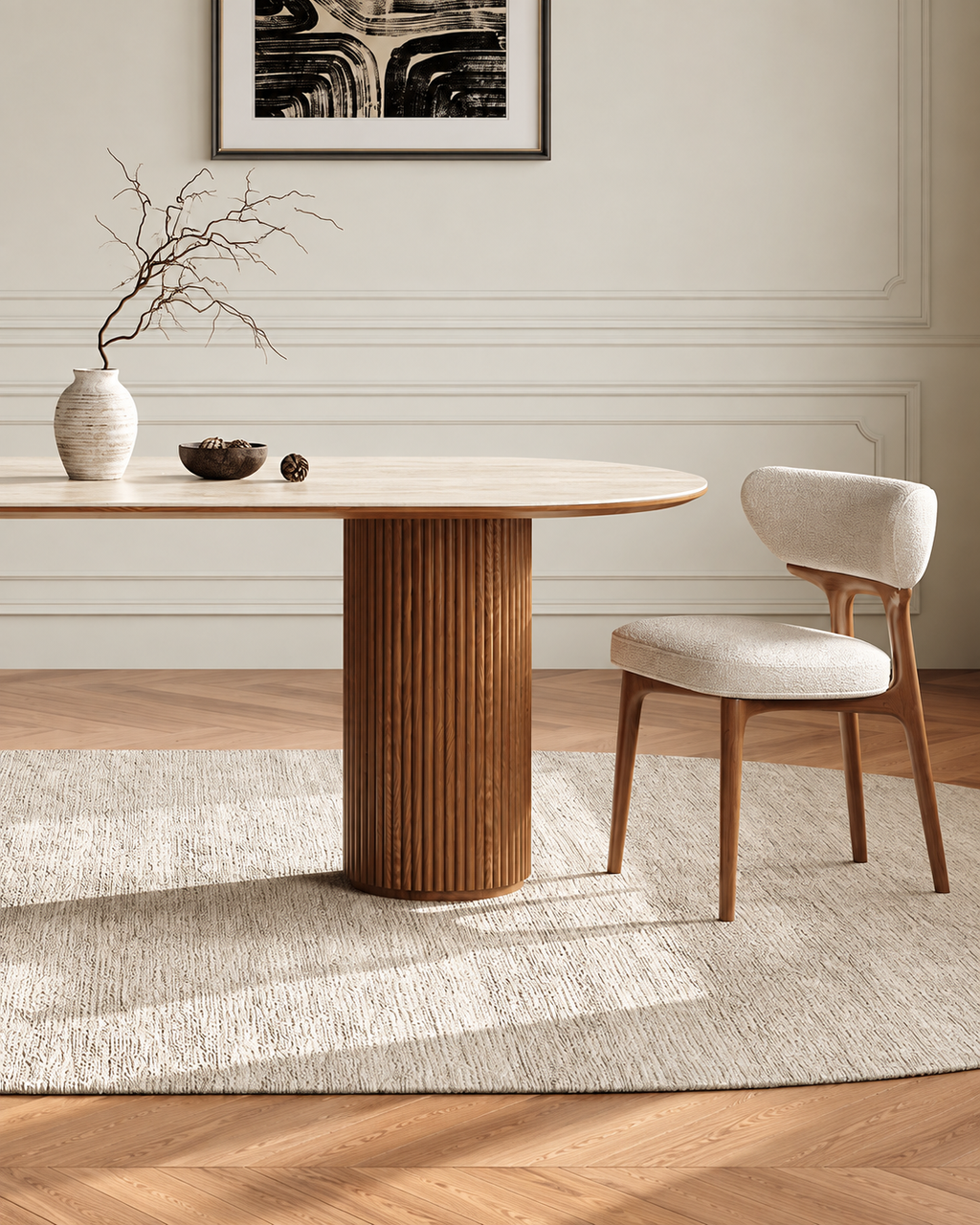 The Shizuka Dining Table — Oval Stone