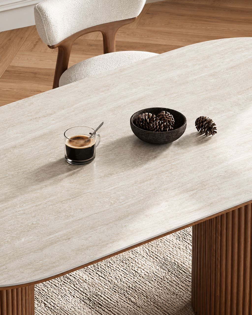 The Shizuka Dining Table — Oval Stone