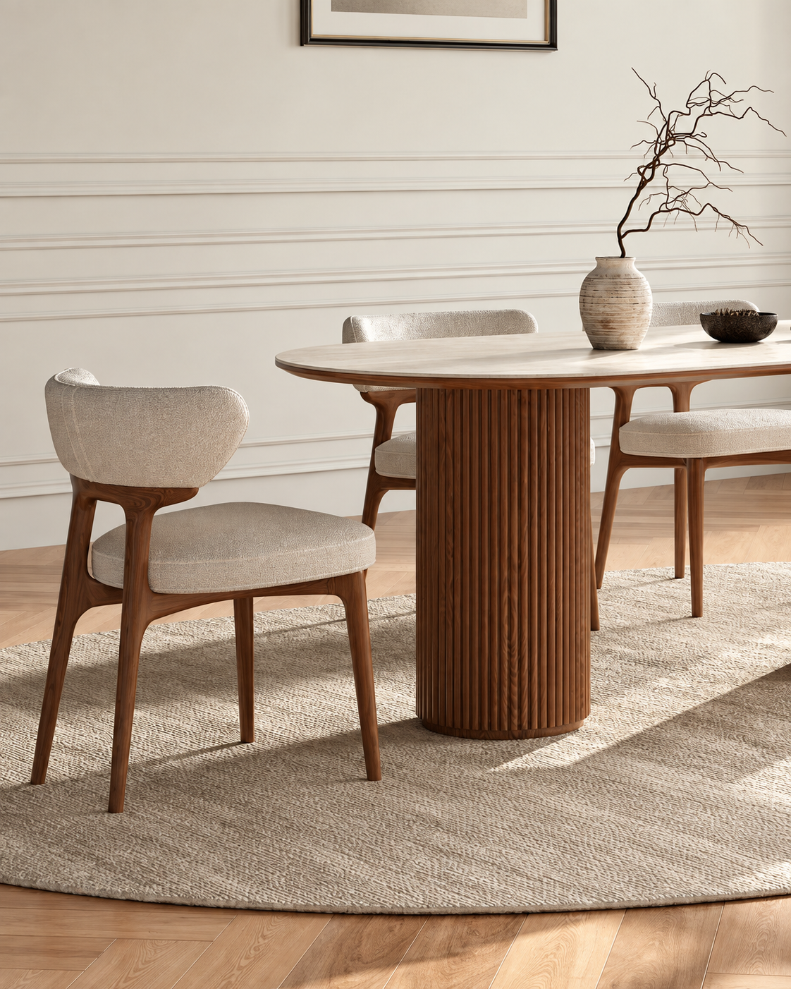 The Shizuka Dining Table — Oval Stone