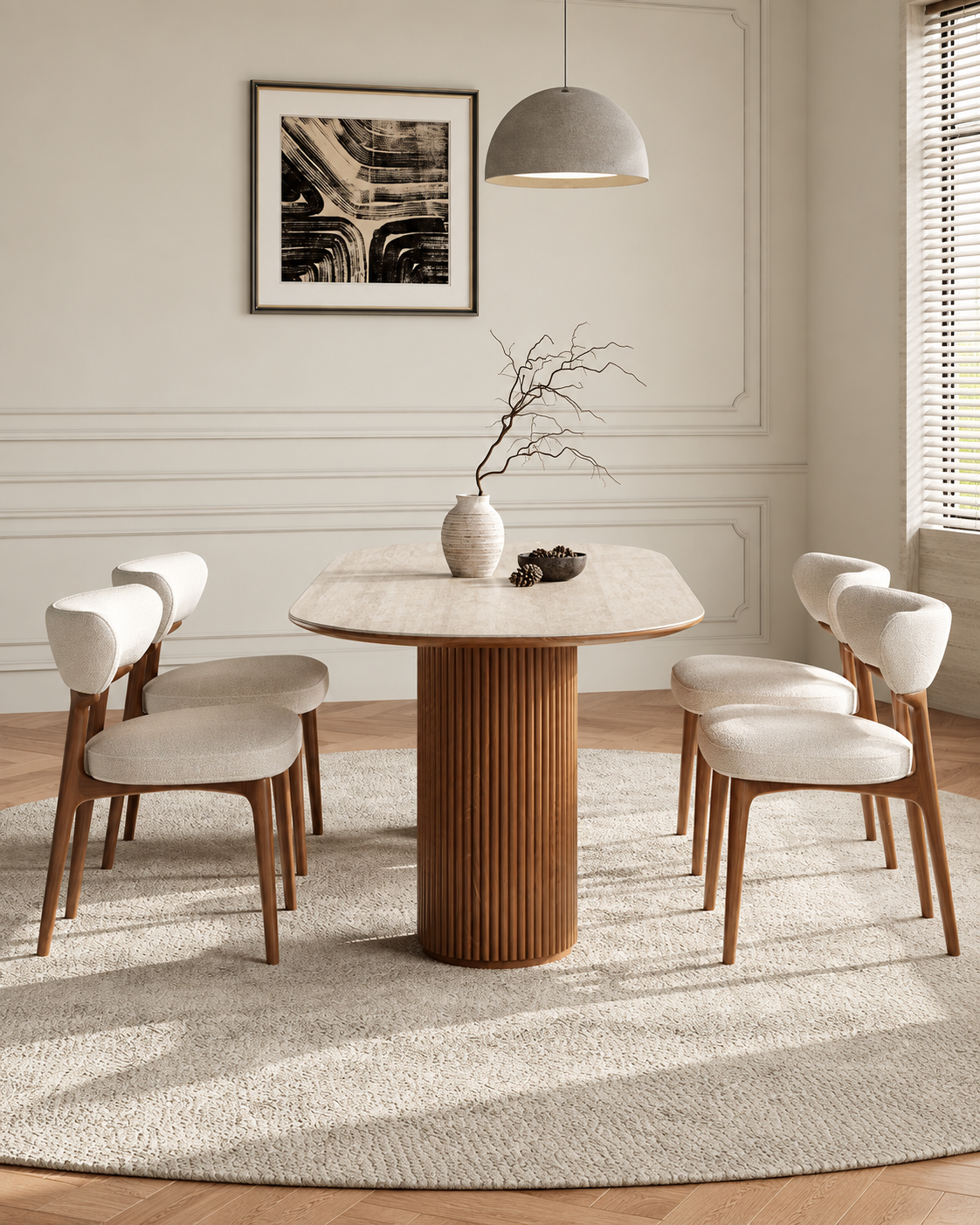 The Shizuka Dining Table — Oval Stone