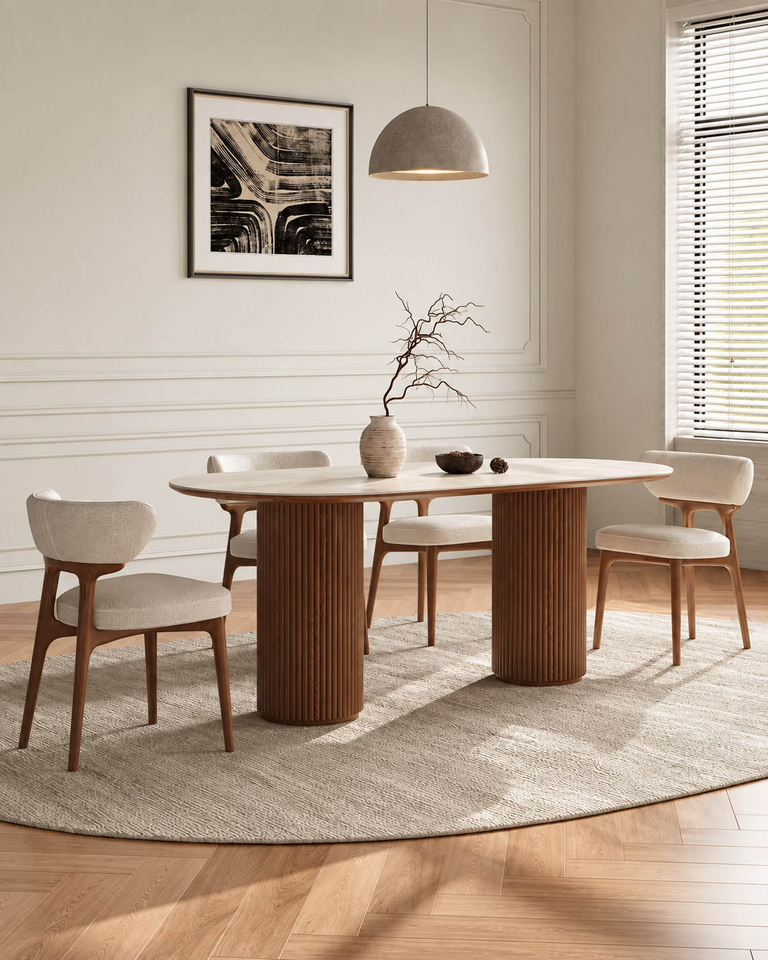 The Shizuka Dining Table — Oval Stone
