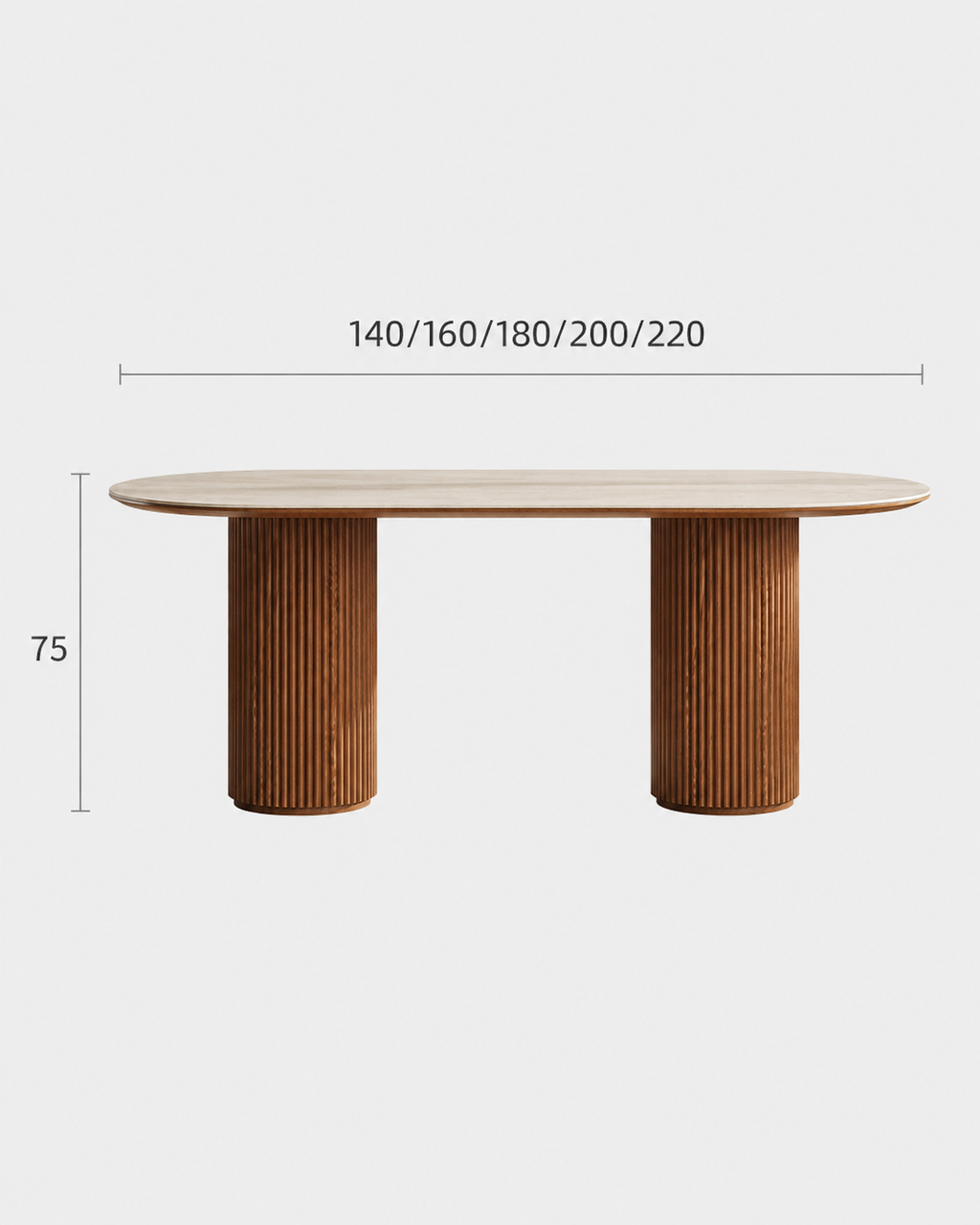 The Shizuka Dining Table — Oval Stone