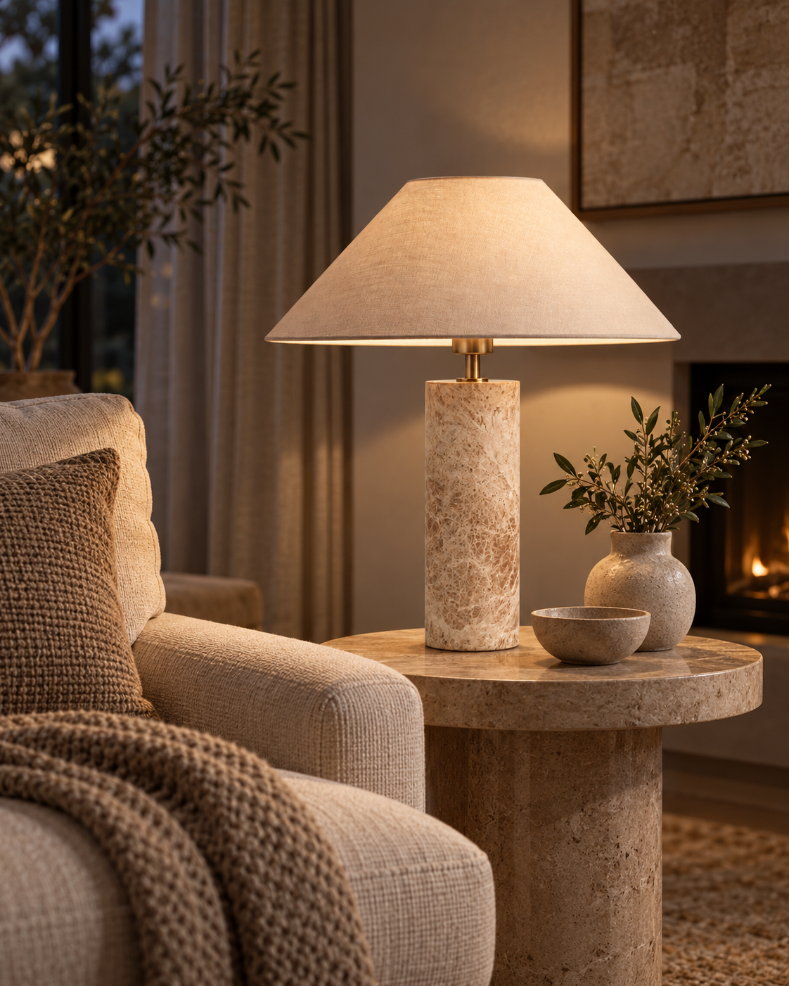 The Yoru Table Lamp — Stone