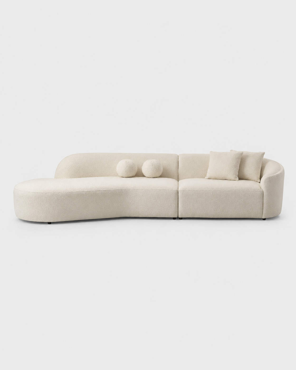 The Nagi Sectional — Ivory Boucle